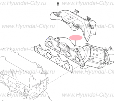 Коллектор выпускной (с катализатором) Hyundai Elantra VI