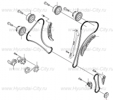 Шестерня цепи масляного насоса 3.0-3.8 Hyundai Grand Santa Fe I