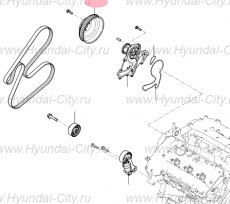 Шкив помпы 3.0-3.8 Hyundai Equus
