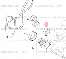 Ролик приводного ремня обводной Hyundai Elantra VI