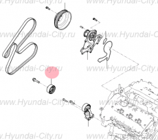 Ролик натяжителя приводного ремня 3.0-3.8 Hyundai Santa Fe II