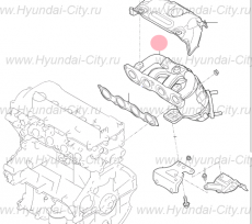 Коллектор выпускной 1.4 (с катализатором) Hyundai Solaris II