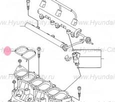 Прокладка впускного коллектора верх 3.0-3.5 Hyundai Santa Fe II