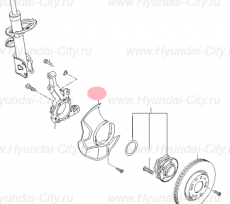 Крышка переднего тормоза против пыли левая Hyundai Santa Fe II