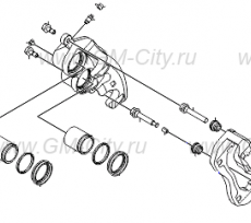 Суппорт передний правый (без колодок) Hyundai Santa Fe III
