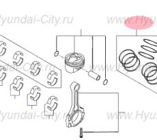 Кольца поршневые (к-т) 3.0-3.5 Hyundai Santa Fe II