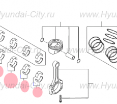 Вкладыши шатунные std-c (6 шт) 3.0-3.8 Hyundai Genesis