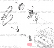 Натяжитель приводного ремня 3.0-3.5 Hyundai Grand Santa Fe I