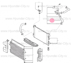 Патрубок радиатора верхний 1.4 Hyundai Solaris II