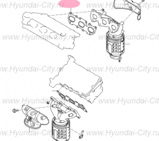 Прокладка выпускного коллектора правая 3.0-3.5 Hyundai Santa Fe II
